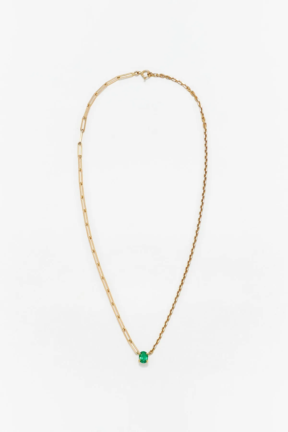 YVONNE LÉON | EMERALD SOLITAIRE NECKLACE