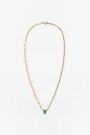 YVONNE LÉON | EMERALD SOLITAIRE NECKLACE