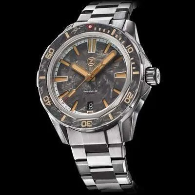 Zelos Swordfish 40mm&nbsp;Titanium - Forged&nbsp;Carbon&nbsp;Dial
