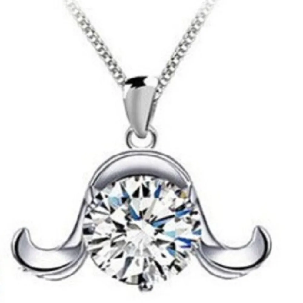 Zodiac Sign Crystal Pendants with Chain