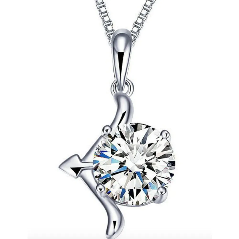 Zodiac Sign Crystal Pendants with Chain