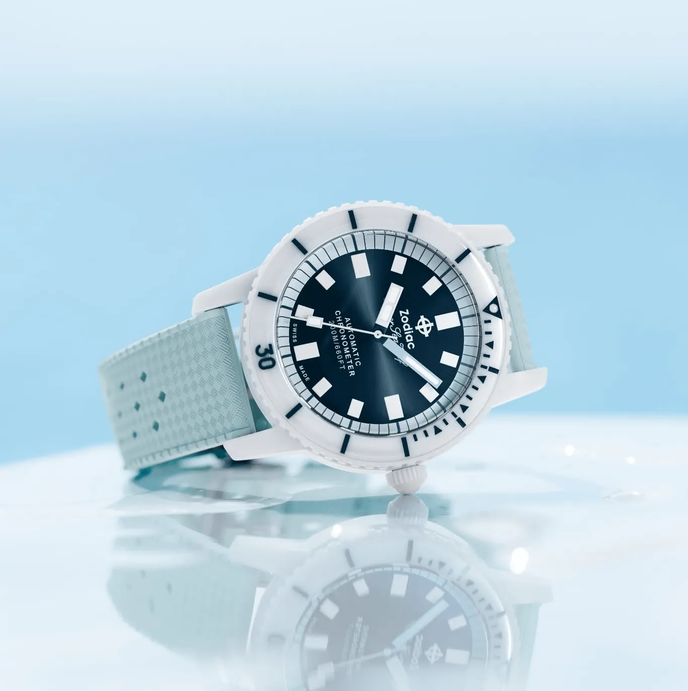 Zodiac Super Sea Wolf Ceramic Compression Blue Automatic Men's Watch ZO9590